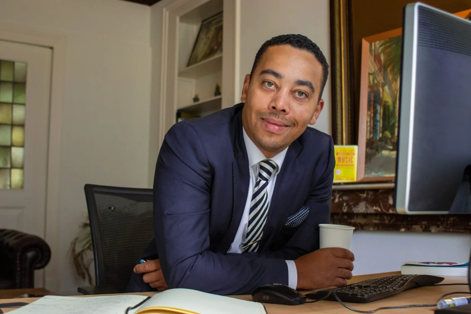 Jonathan Oudekerk at his desk